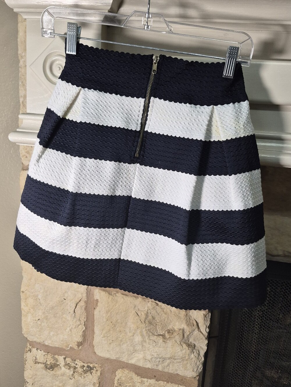 Ginger G Textured Striped Skater Mini Skirt - Size S